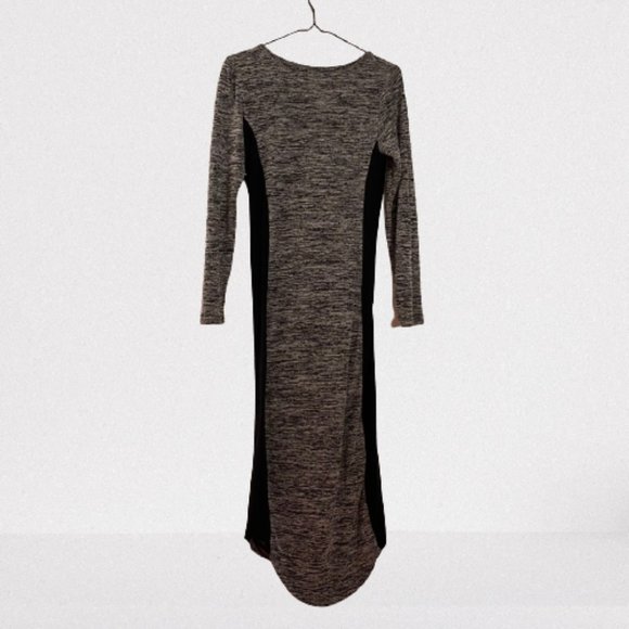 Grey and Black Long Sleeve Side Stripe Dress by Dex 1963 - Picture 2 of 6